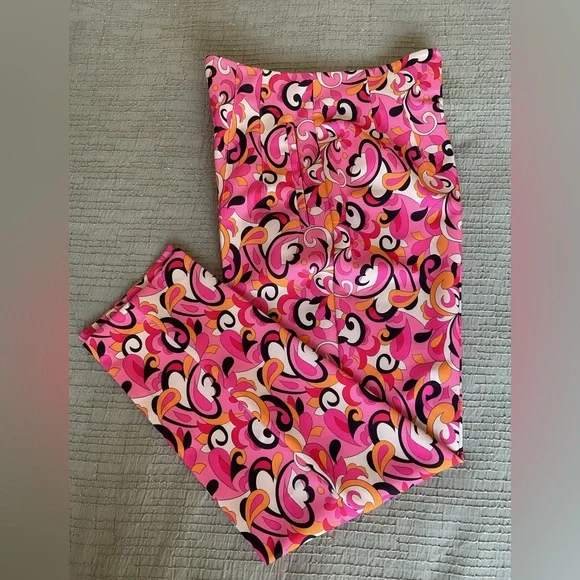 ZARA Retro Pink Psychedelic Print Pants Women’s Size M – Bold Statement Trousers - Picture 5 of 5